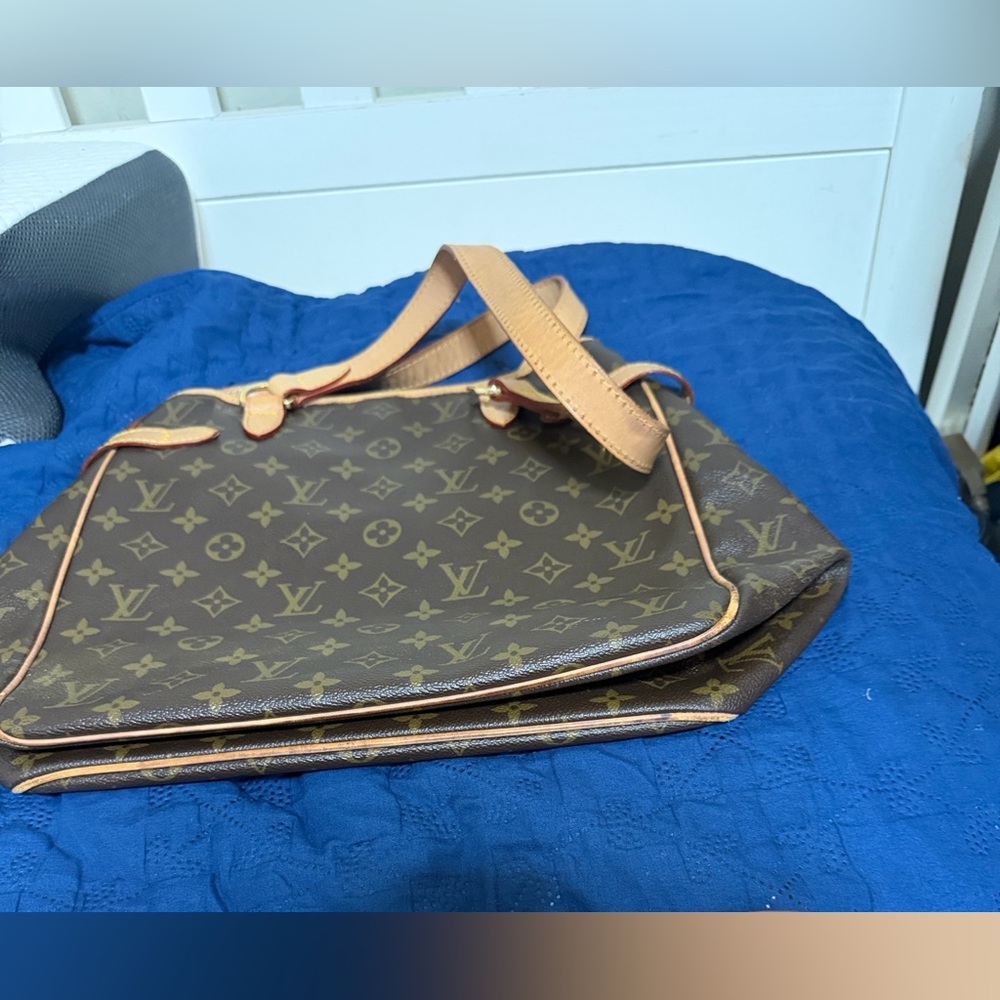 Louis Vuitton Monogram Canvas Tote in Brown with Tan Trim